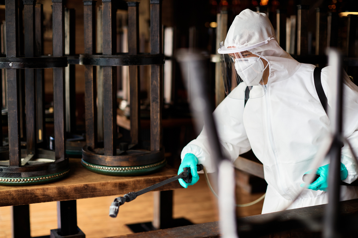A technician servicing a restaurant.